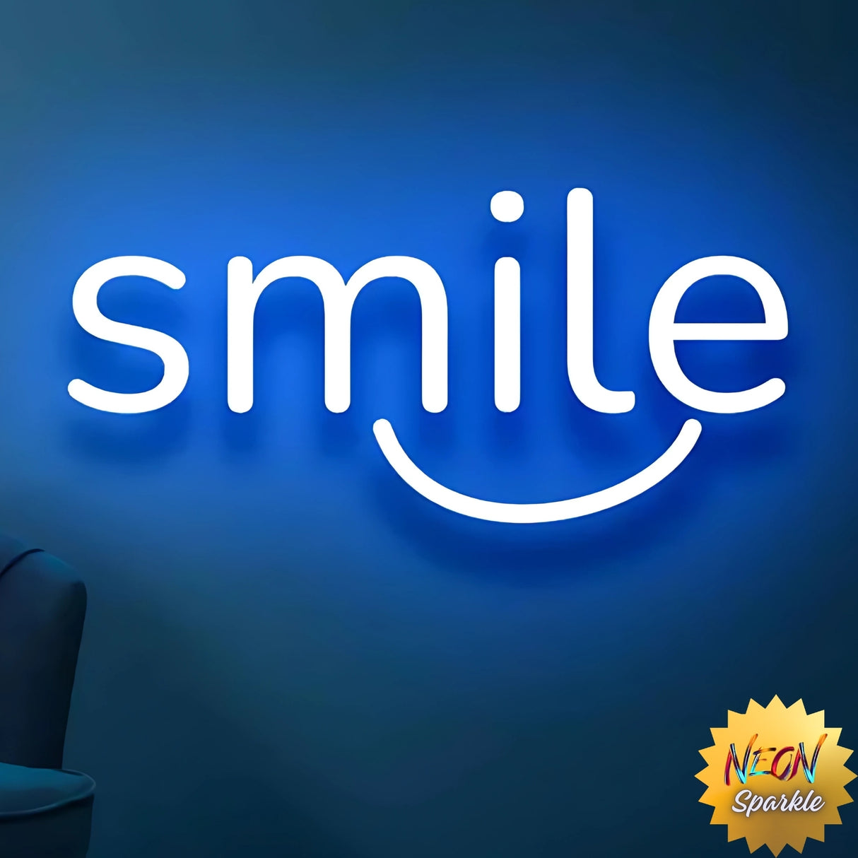 Smile Neon Sign – LED Wall Light for Home Decor by Neon Sparkle