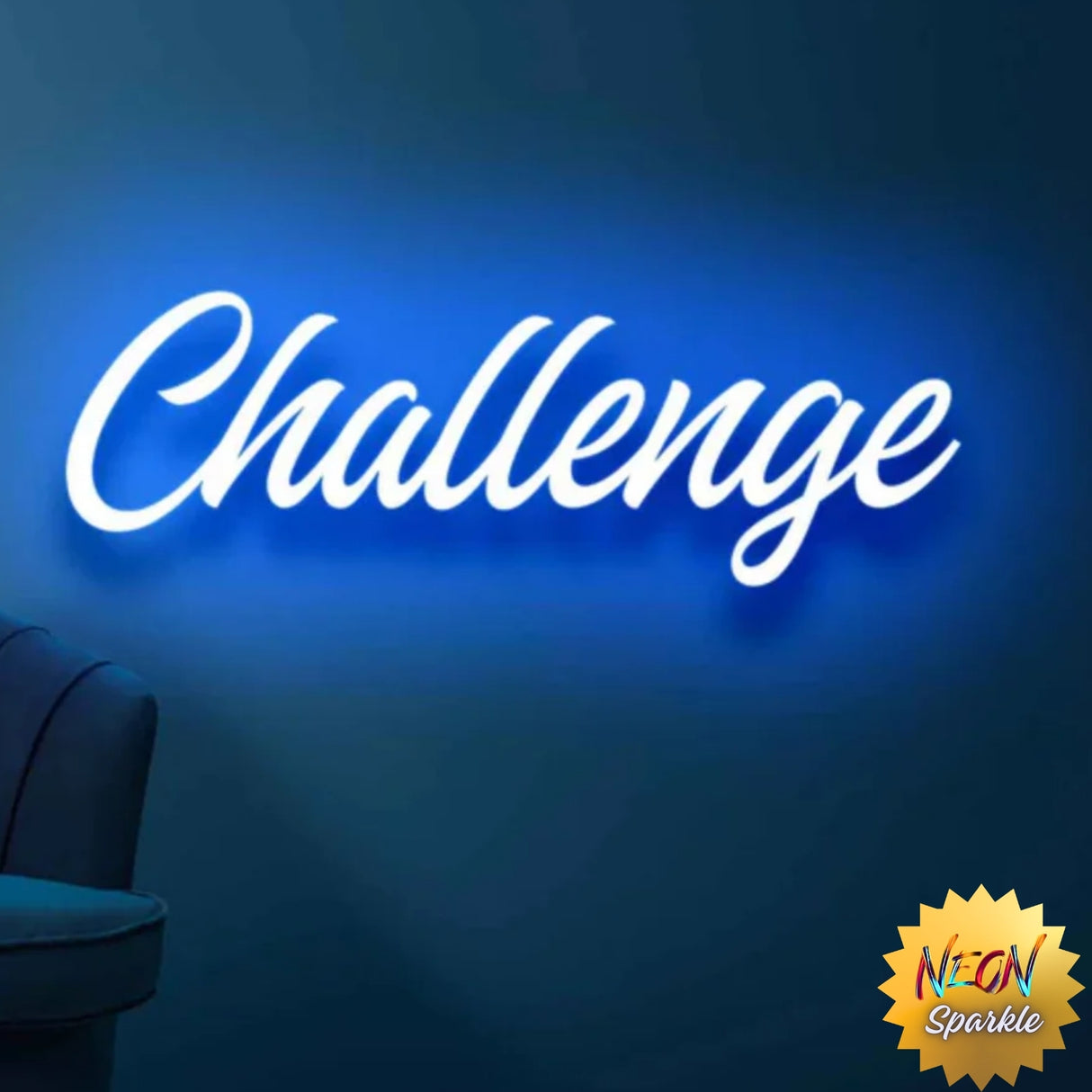 Challenge" Neon Sign – Motivational LED Wall Light by Neon Sparkle