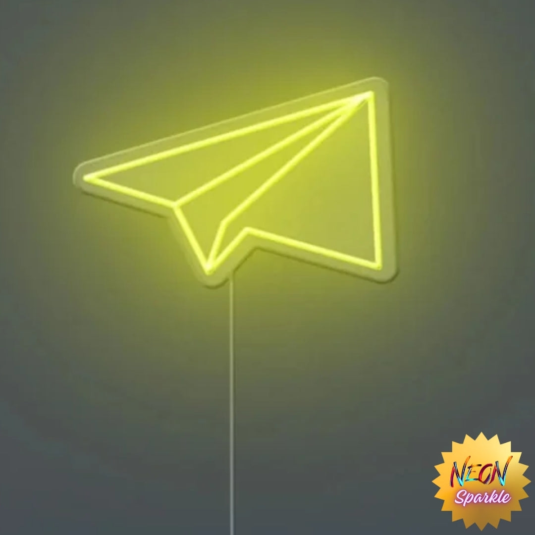 Paper Rocket Neon Sign - Whimsical LED Decor by Neon Sparkle