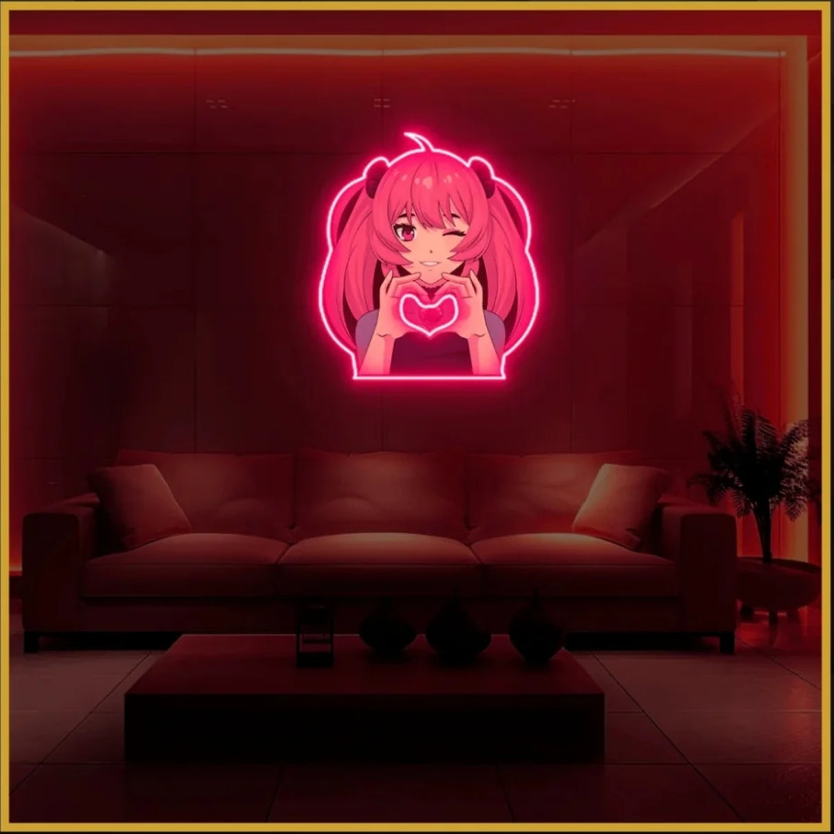 Anime Girl UV Neon Sign