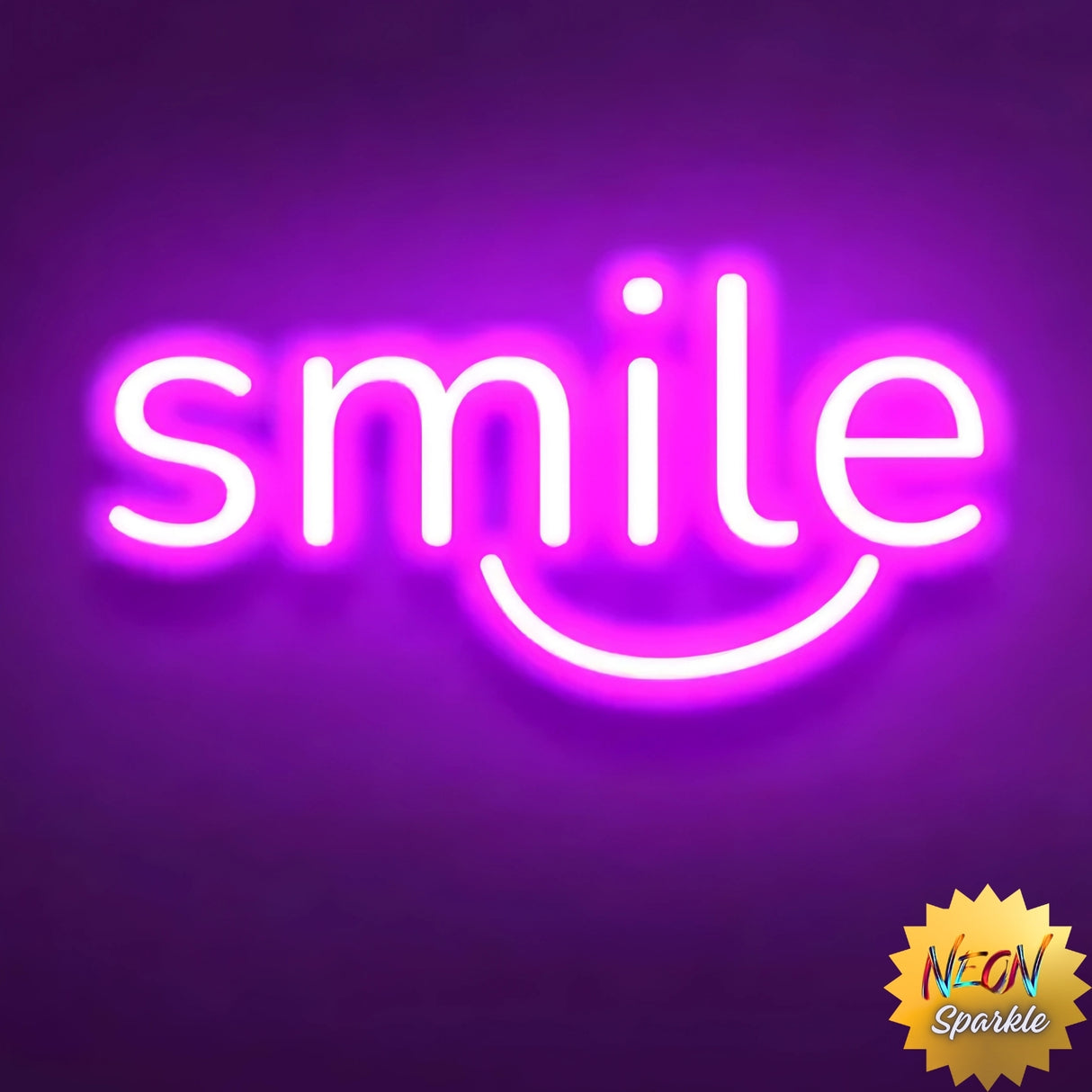 Smile Neon Sign – LED Wall Light for Home Decor by Neon Sparkle