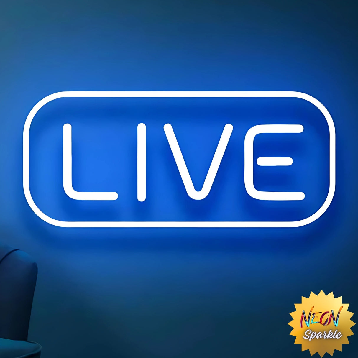 LIVE Neon Sign – LED Wall Light for Streaming & Decor by Neon Sparkle