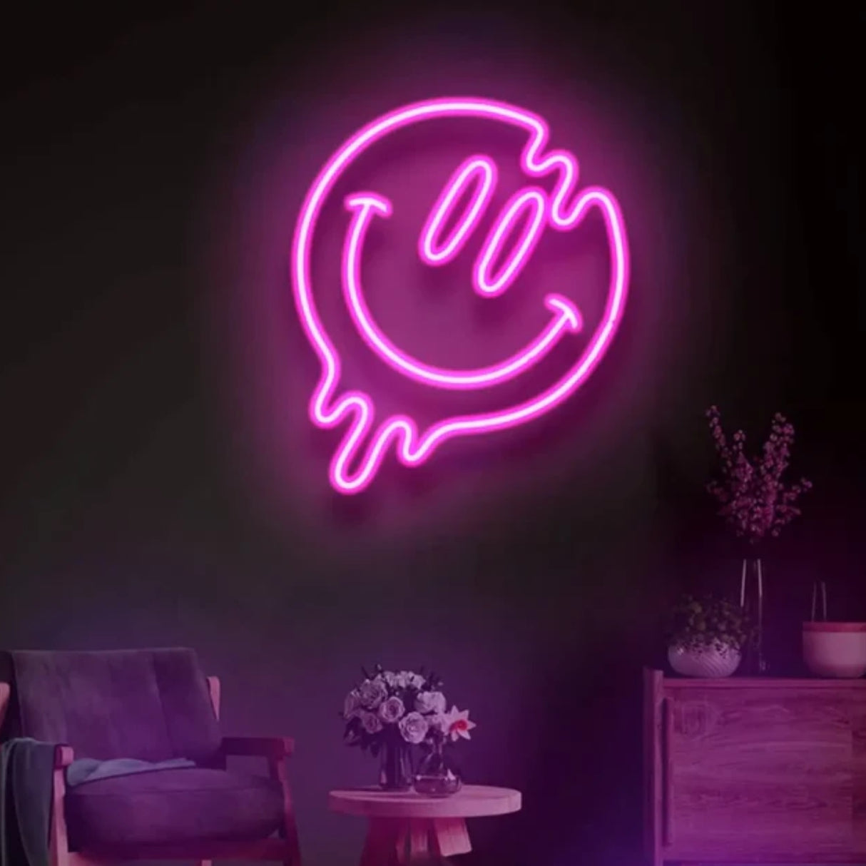 Smile Face Emoji Neon Light - Neon Signs