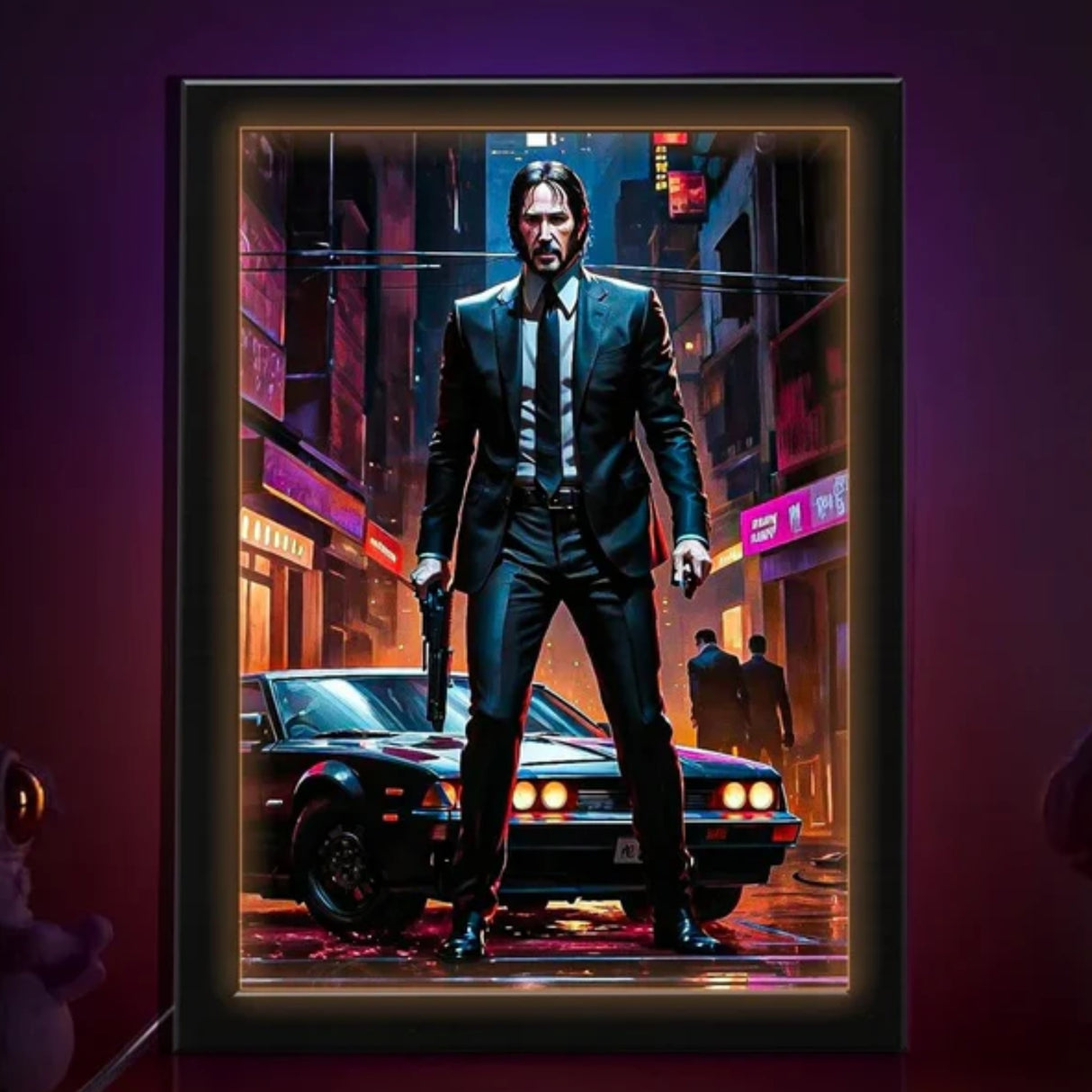John Wick Action Movie Poster - Poster Neon Light Box