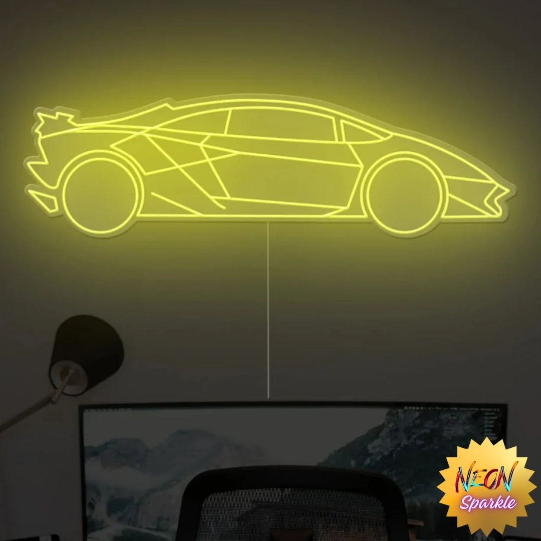 Lamborghini Car Neon Sign - Luxurious LED Auto Decor by Neon Sparkle