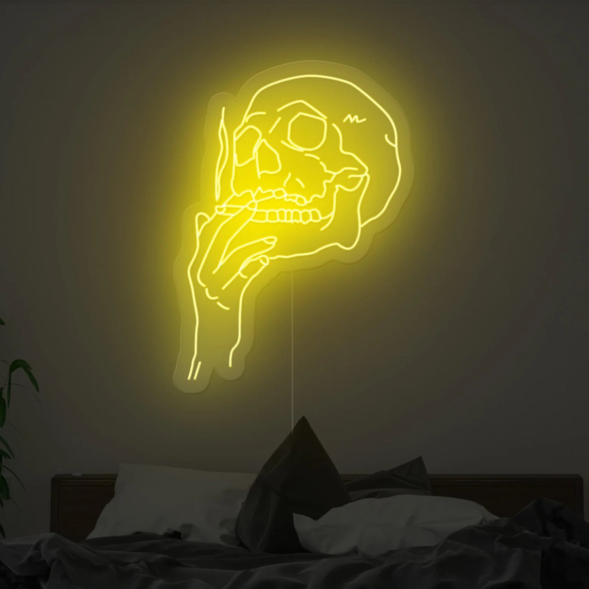 Smoking Skull Neon Sign