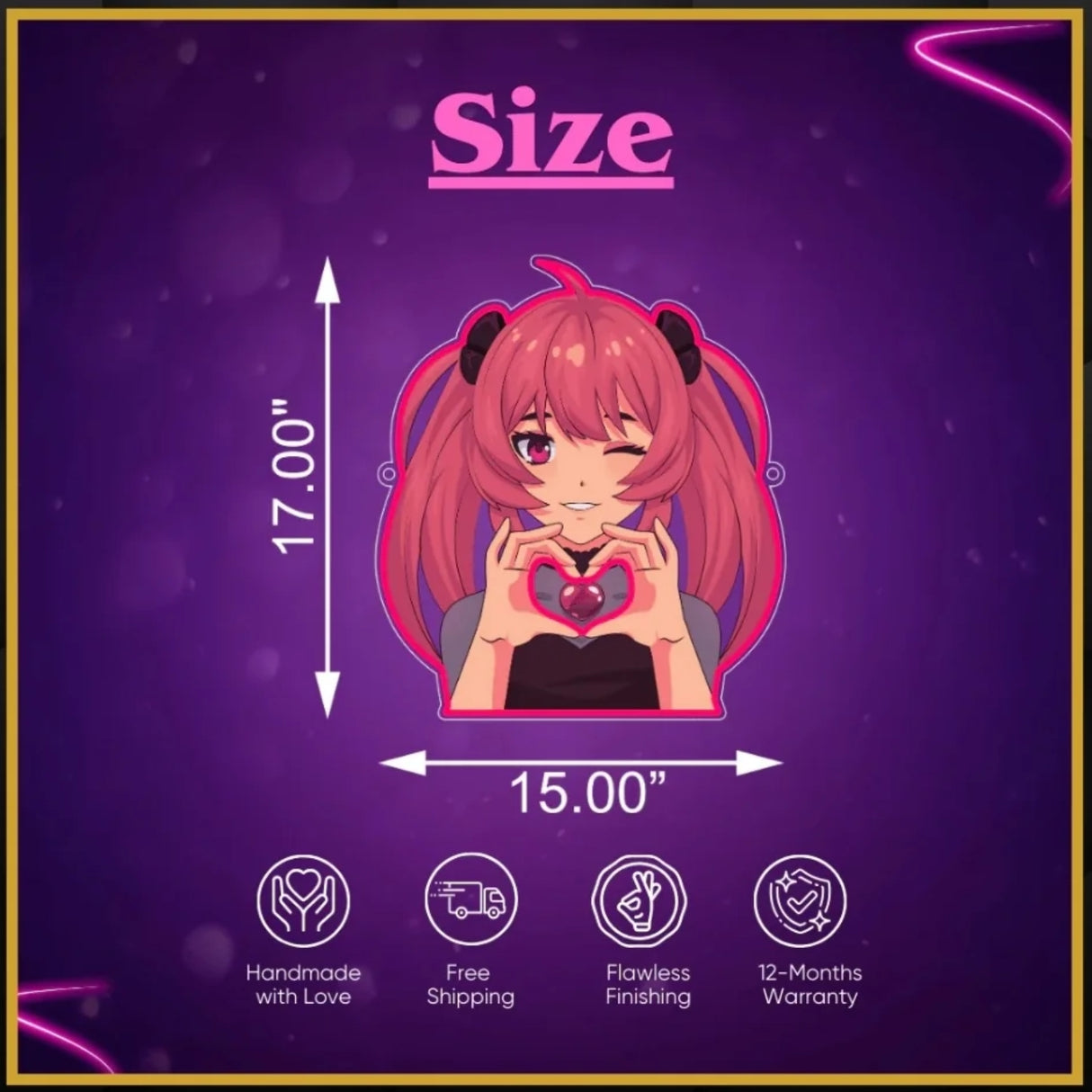 Anime Girl UV Neon Sign