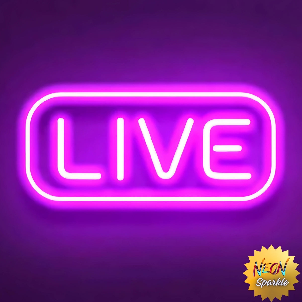LIVE Neon Sign – LED Wall Light for Streaming & Decor by Neon Sparkle