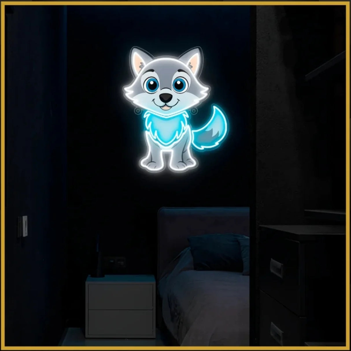 Baby Wolf UV Neon Sign
