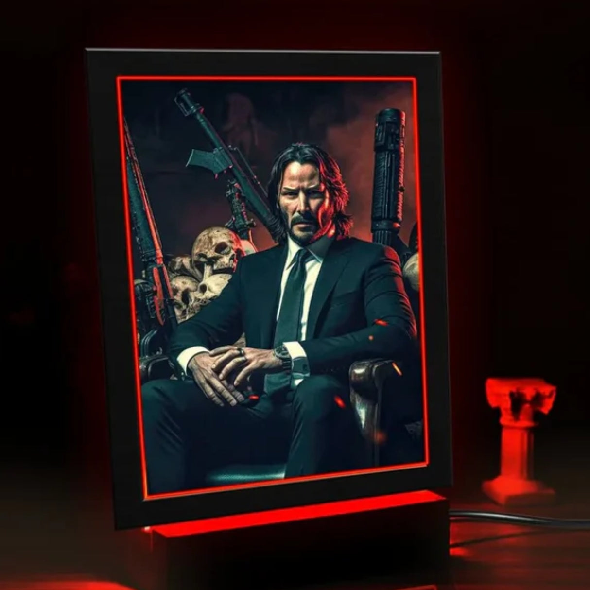 John Wick Action Movie Poster - Poster Neon Light Box