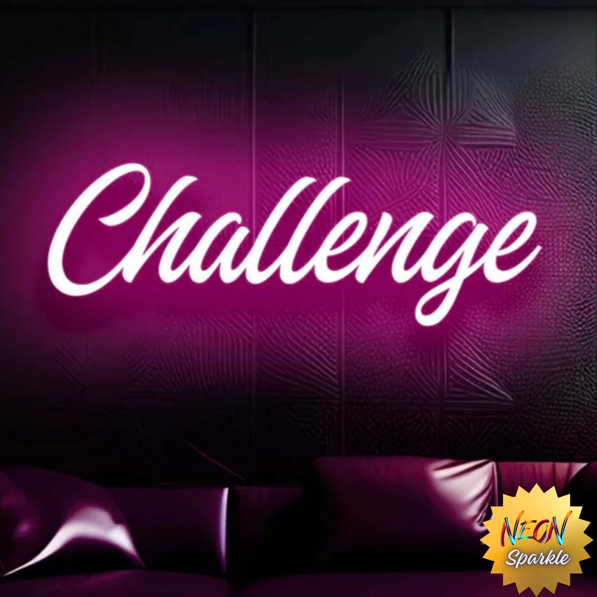 Challenge" Neon Sign – Motivational LED Wall Light by Neon Sparkle