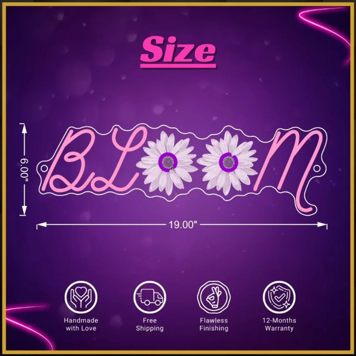Bloom UV Neon Sign