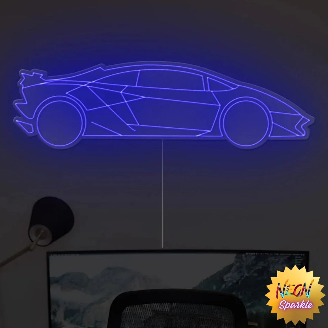 Lamborghini Car Neon Sign - Luxurious LED Auto Decor by Neon Sparkle
