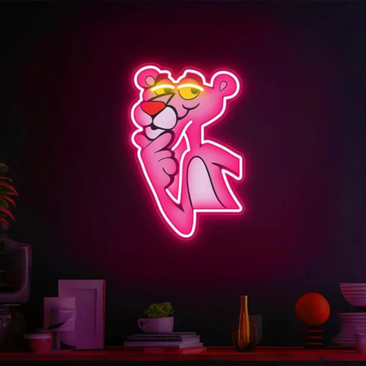 Vintage Pink Panther UV Neon Sign Add Retro Charm with a Funky Glow!