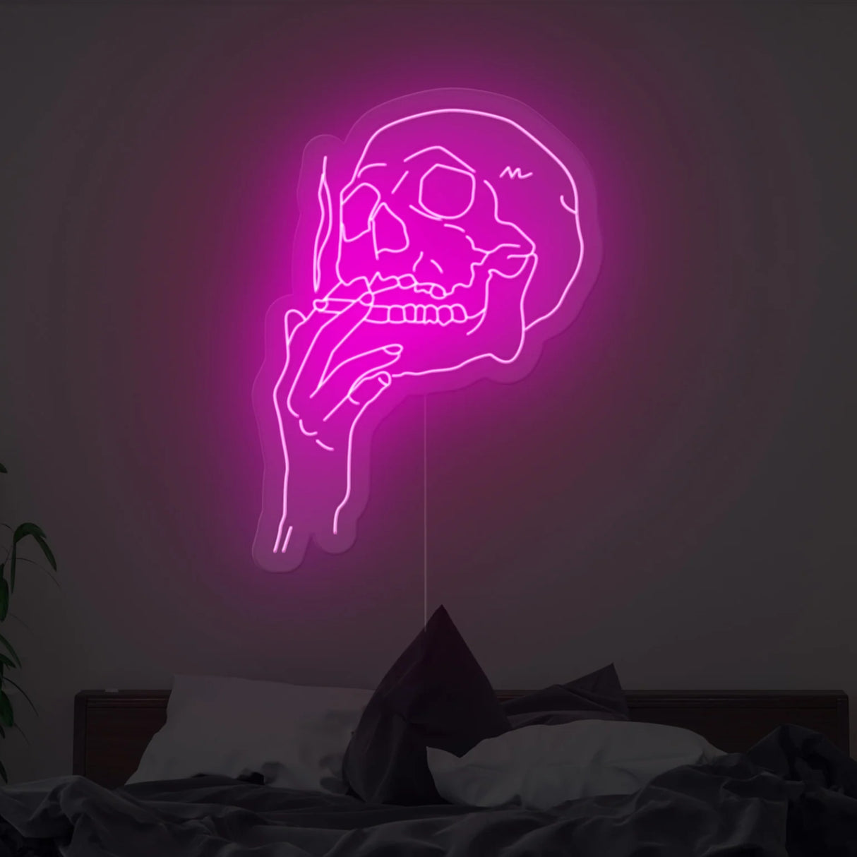Smoking Skull Neon Sign