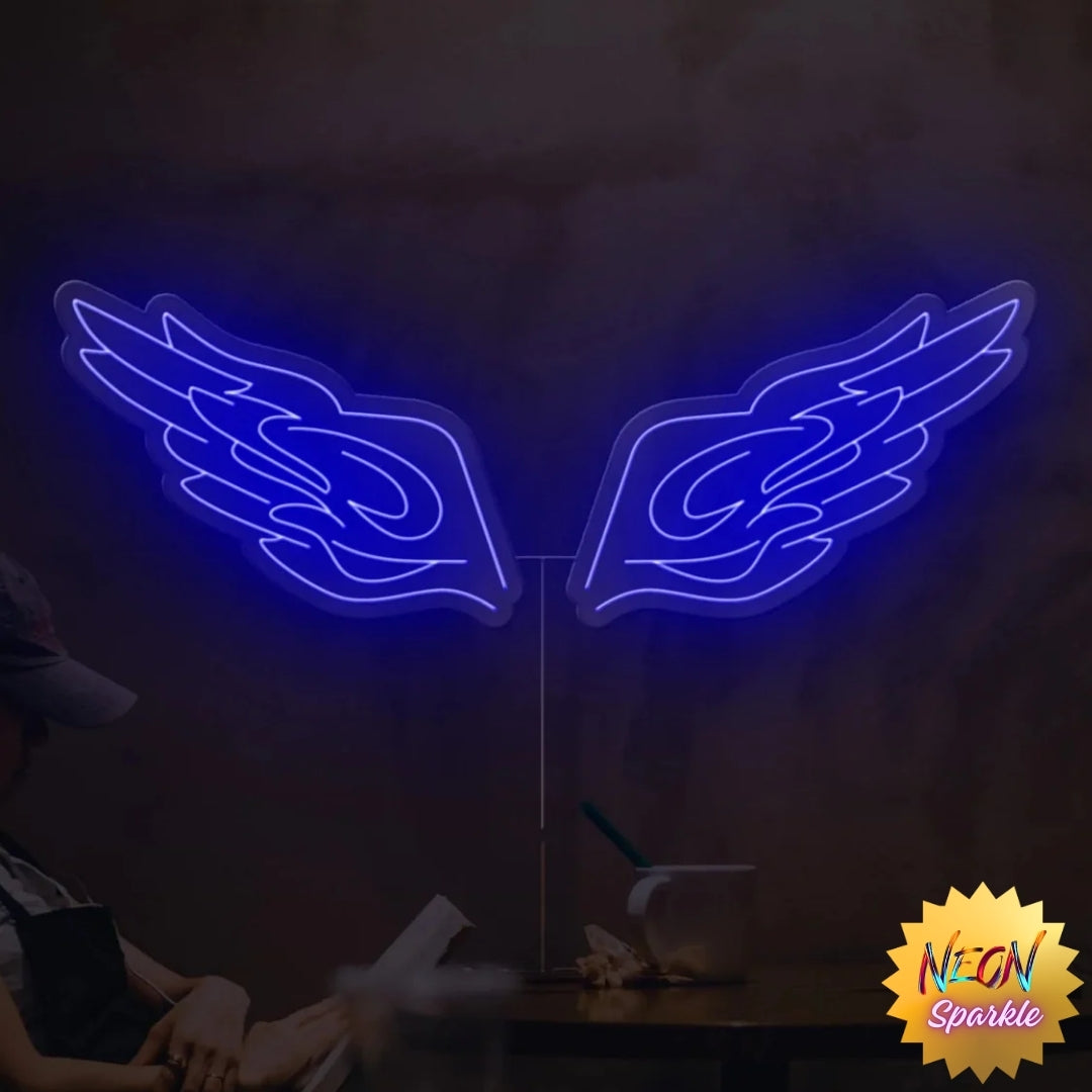 Icy Wings Neon Sign - Cool LED Aesthetic Decor by Neon Sparkle