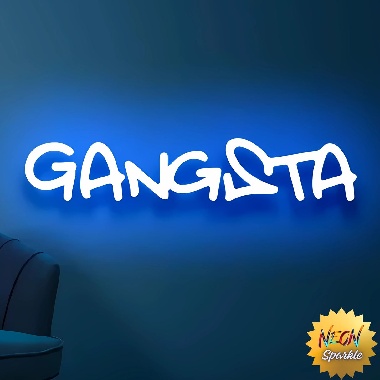Gangsta Neon Sign – Cool LED Wall Decor Light by Neon Sparkle