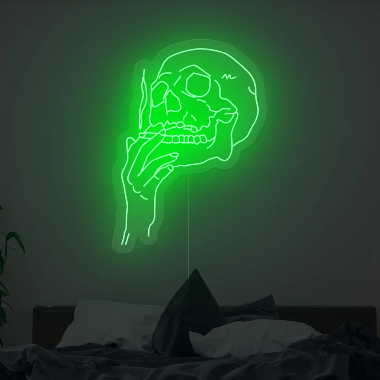 Smoking Skull Neon Sign