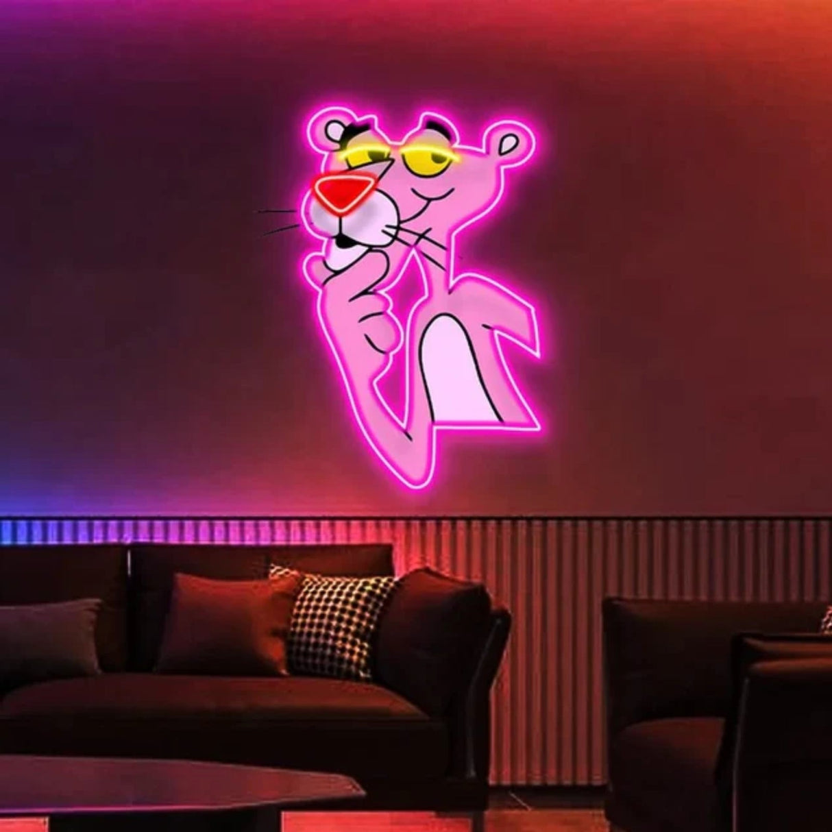 Vintage Pink Panther UV Neon Sign Add Retro Charm with a Funky Glow!