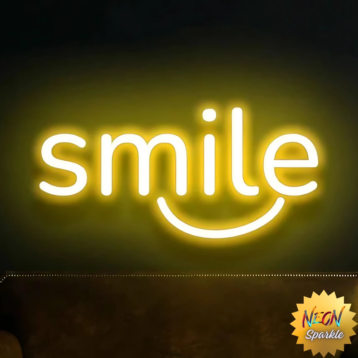 Smile Neon Sign – LED Wall Light for Home Decor by Neon Sparkle