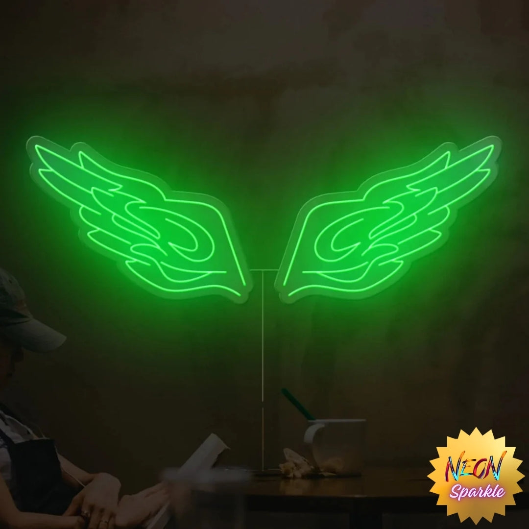 Icy Wings Neon Sign - Cool LED Aesthetic Decor by Neon Sparkle