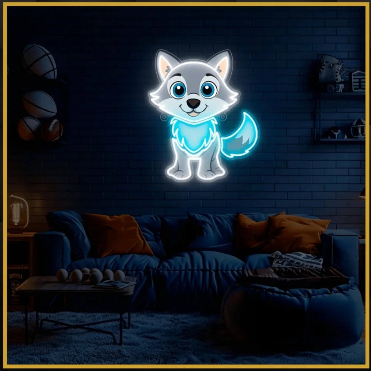 Baby Wolf UV Neon Sign