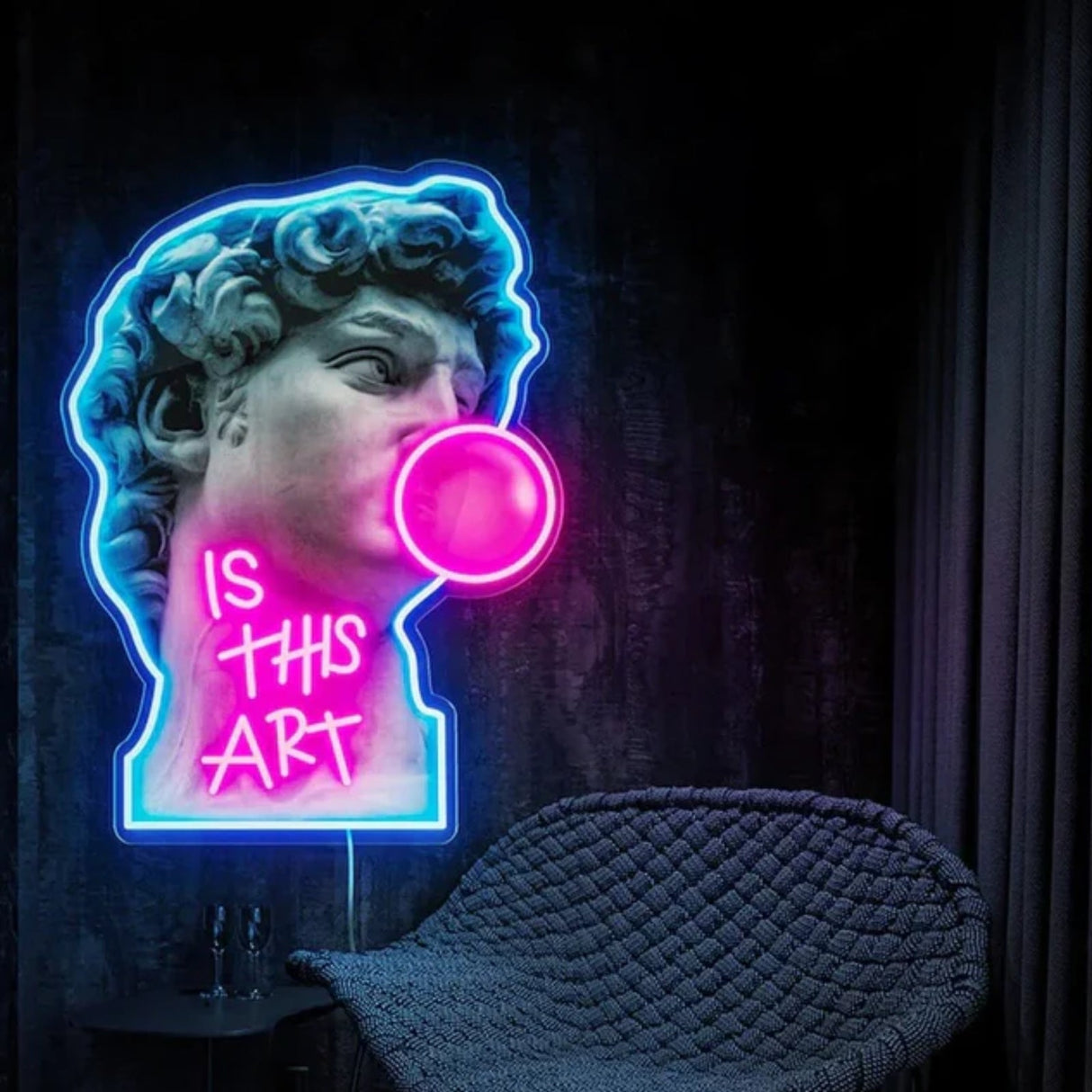 Pop Art David UV Neon Sign Illuminate Your Space with Art and Style