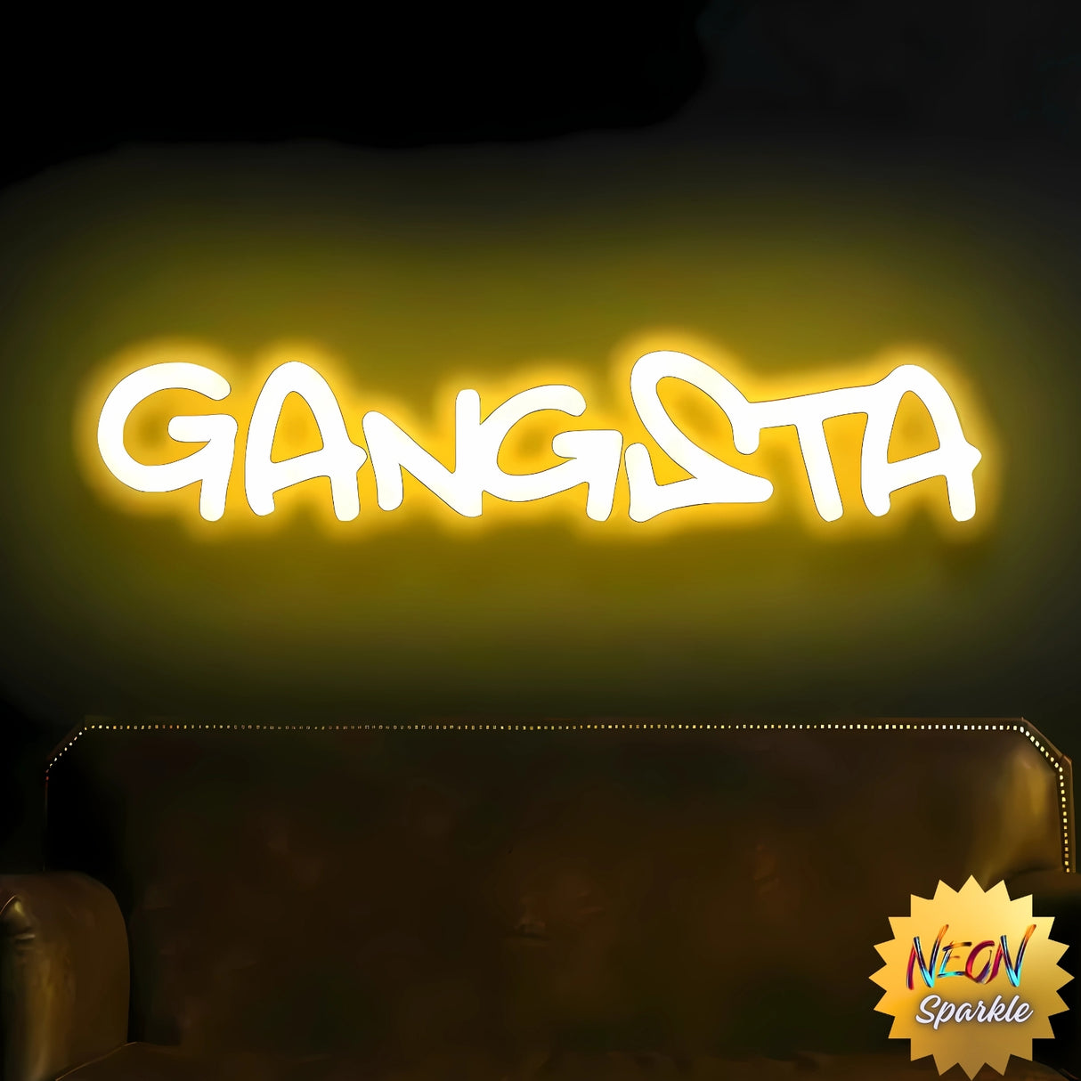 Gangsta Neon Sign – Cool LED Wall Decor Light by Neon Sparkle