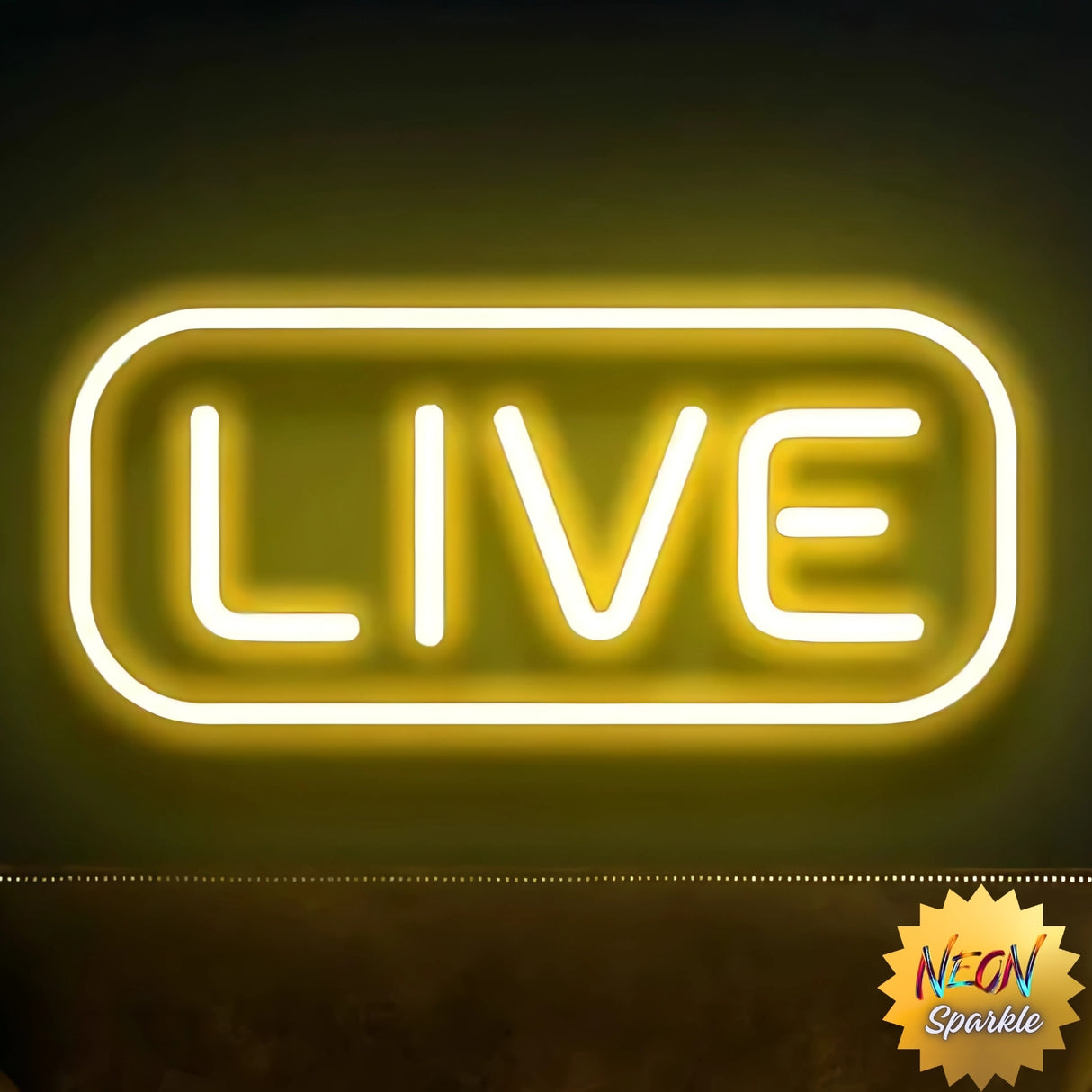 LIVE Neon Sign – LED Wall Light for Streaming & Decor by Neon Sparkle