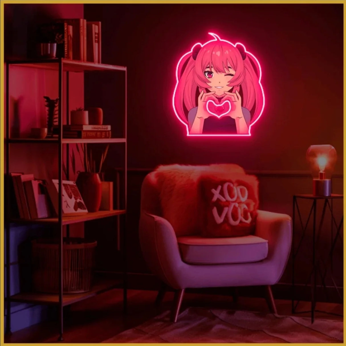 Anime Girl UV Neon Sign