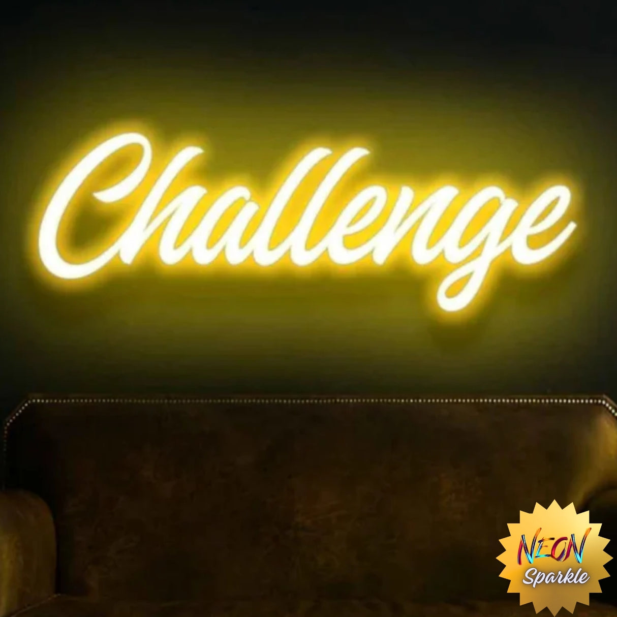 Challenge" Neon Sign – Motivational LED Wall Light by Neon Sparkle