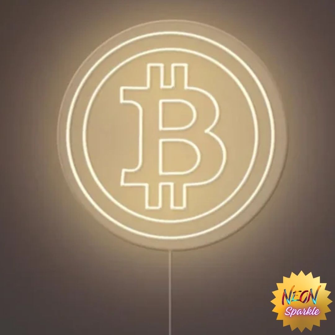 Bitcoin Neon Sign - Bold Cryptocurrency LED Decor by Neon Sparkle