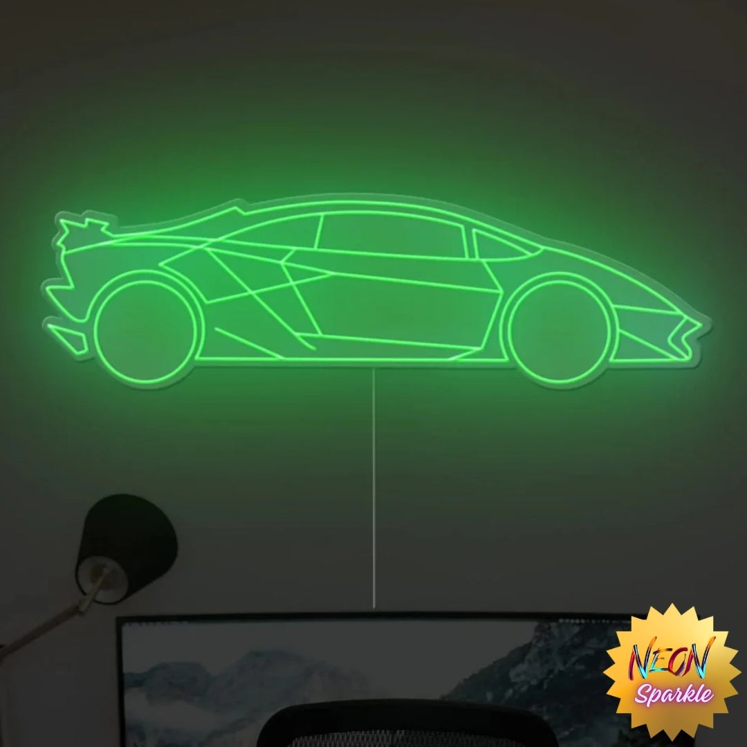 Lamborghini Car Neon Sign - Luxurious LED Auto Decor by Neon Sparkle