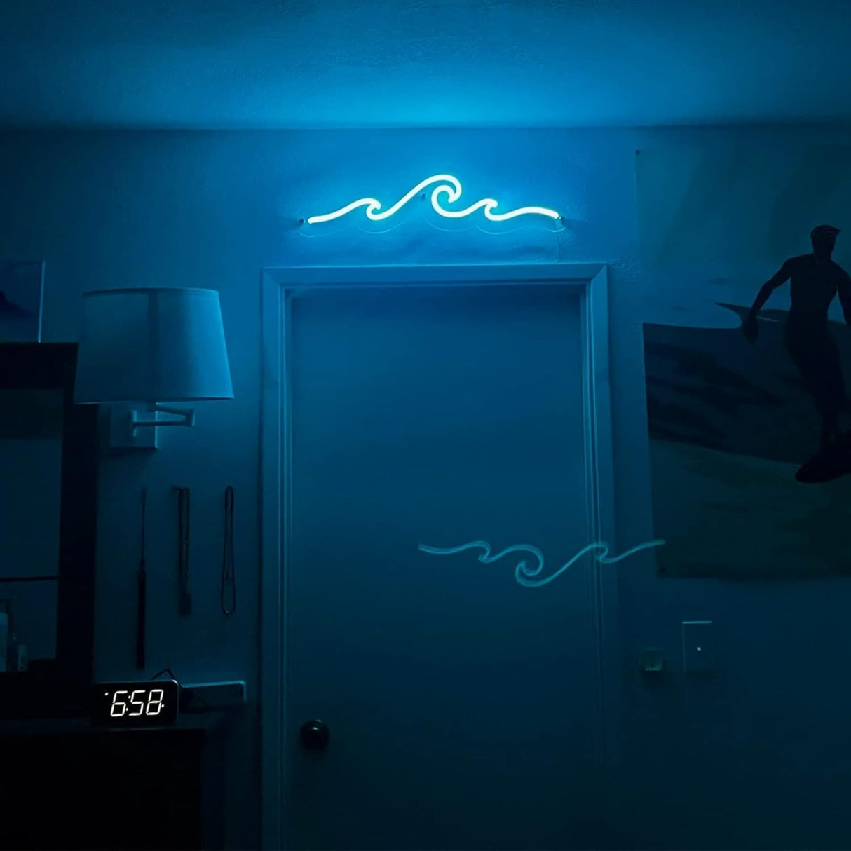 Wave Neon Sign, Wave Light up Wave Night Lamp for Bedroom, USB Power Led Neon Wave Light for Wall Decor