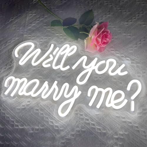 Will You Marry Me Neon Sign, LED Neon Light for Proposal Engagement Art Decor