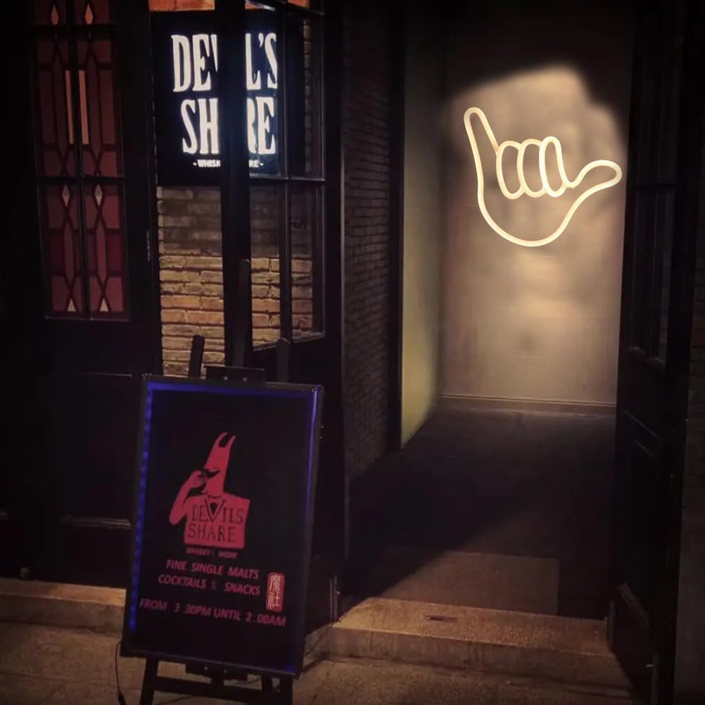 Hand Shape Finger Neon Sign Lights Hanging Decorative Neon Light USB or Battery Operated