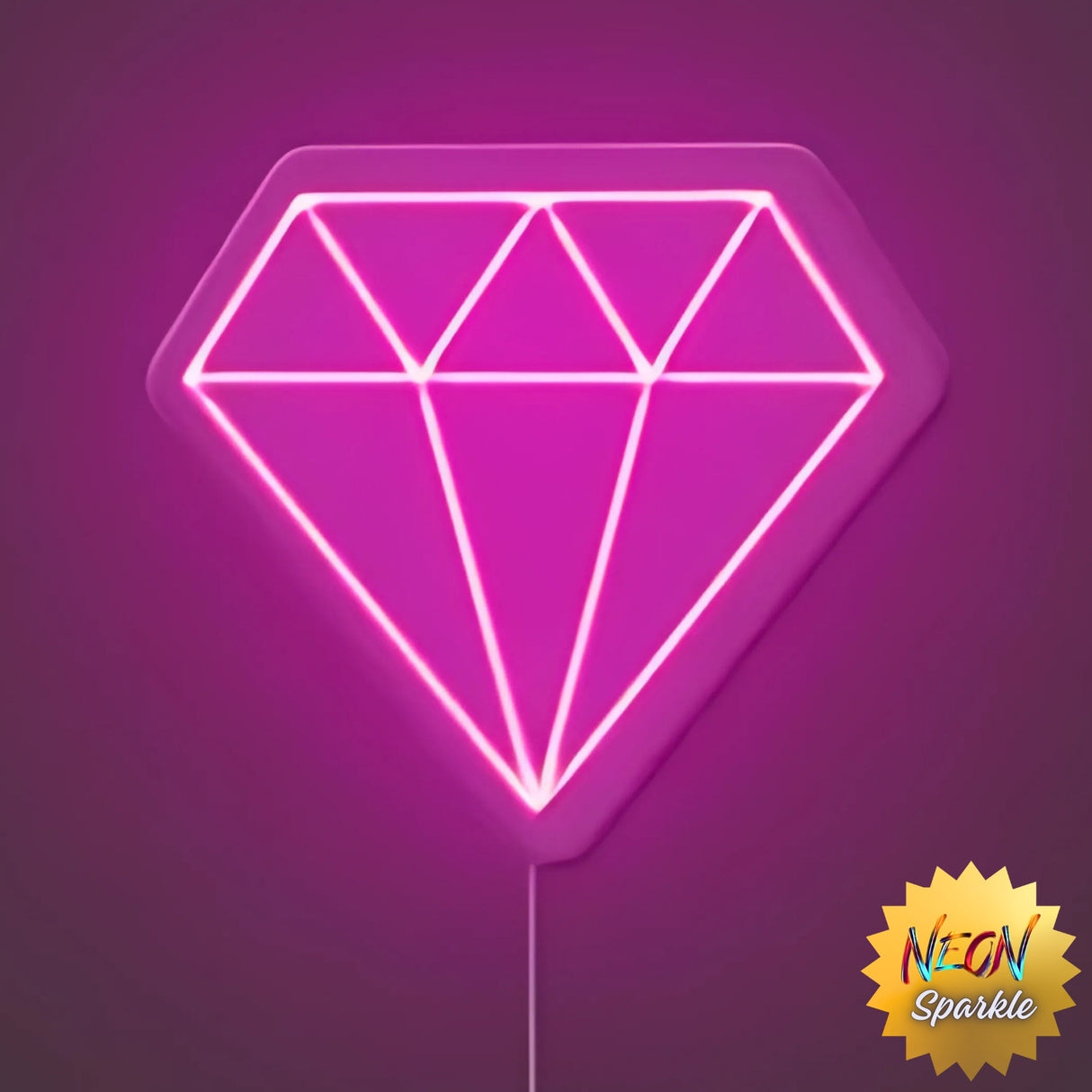 Diamond Neon Sign – Elegant LED Wall Decor Light by Neon Sparkle