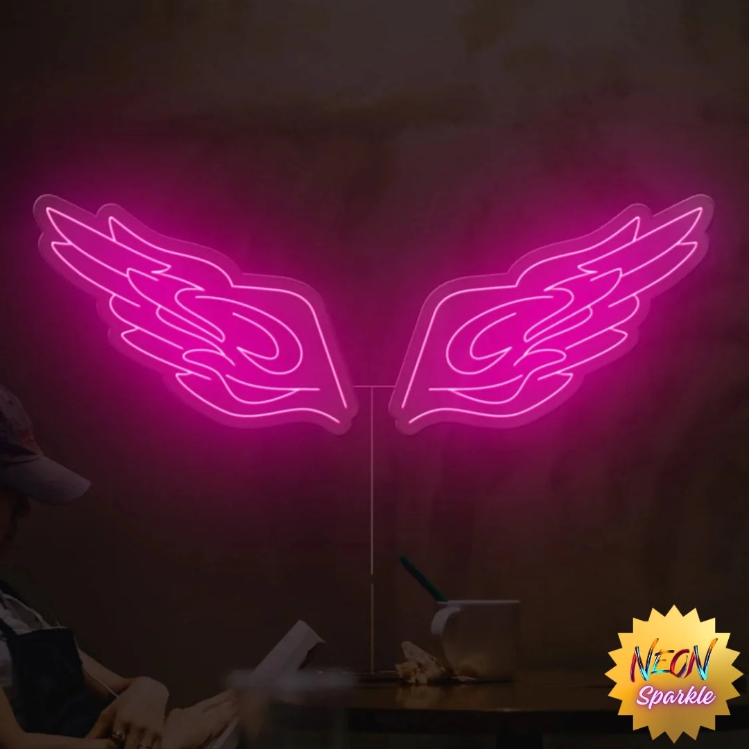 Icy Wings Neon Sign - Cool LED Aesthetic Decor by Neon Sparkle