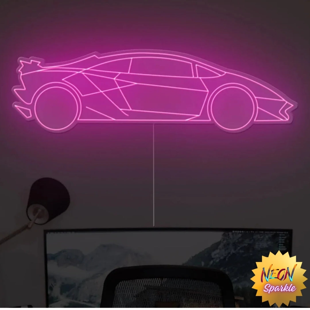 Lamborghini Car Neon Sign - Luxurious LED Auto Decor by Neon Sparkle