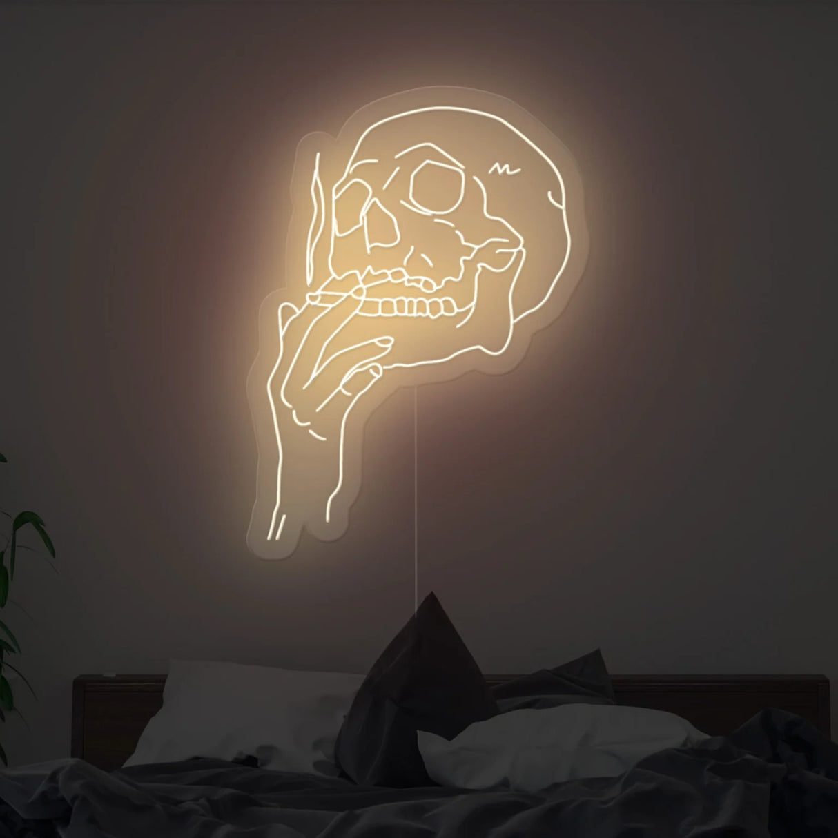 Smoking Skull Neon Sign