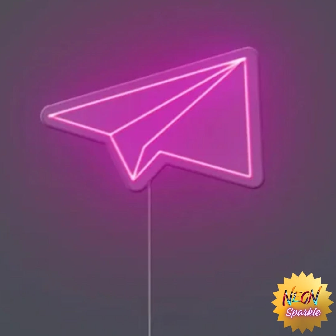 Paper Rocket Neon Sign - Whimsical LED Decor by Neon Sparkle