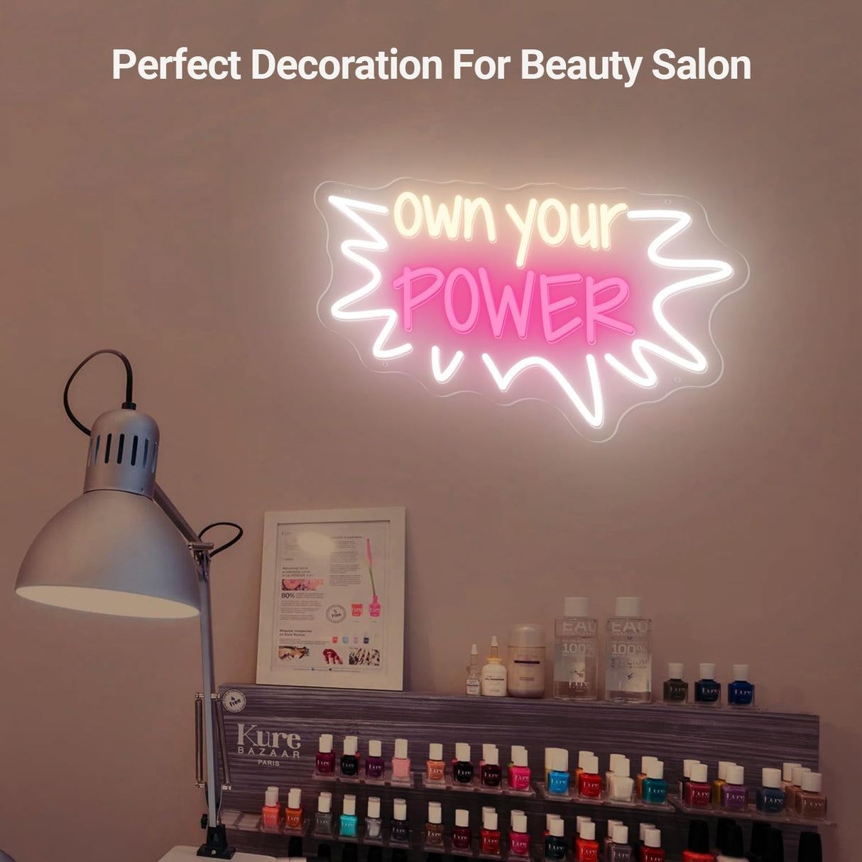 Neon Sign - 15"x9" Warm White Baby Pink LED Light for Bedroom Home Beauty