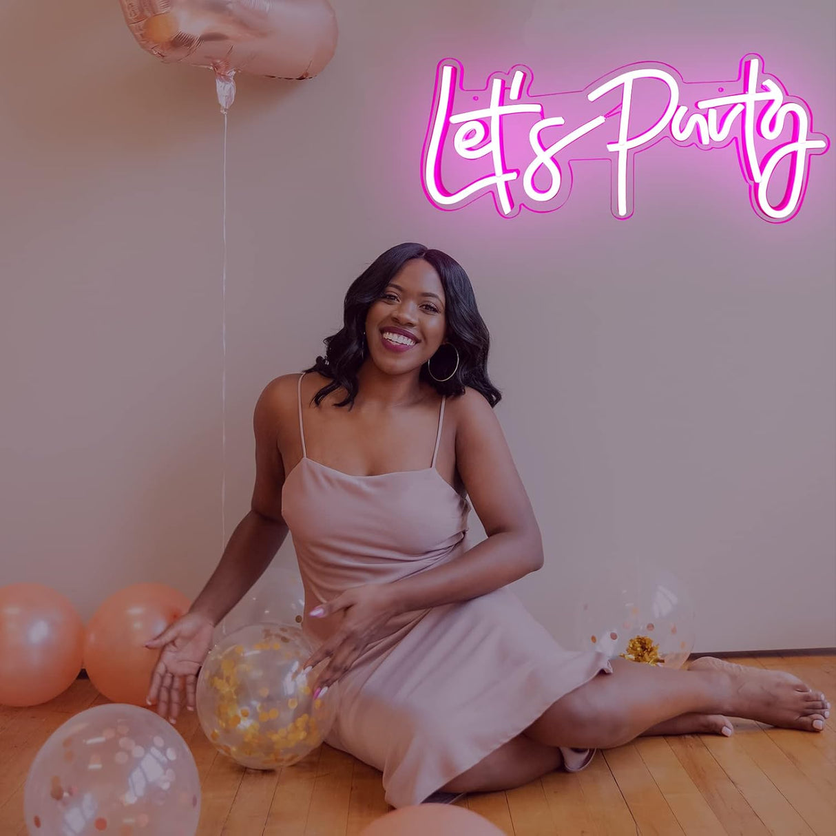 Let's Party Neon Sign, LED Neon Lights for Bedroom Wall Decor, Art Decorative Lights