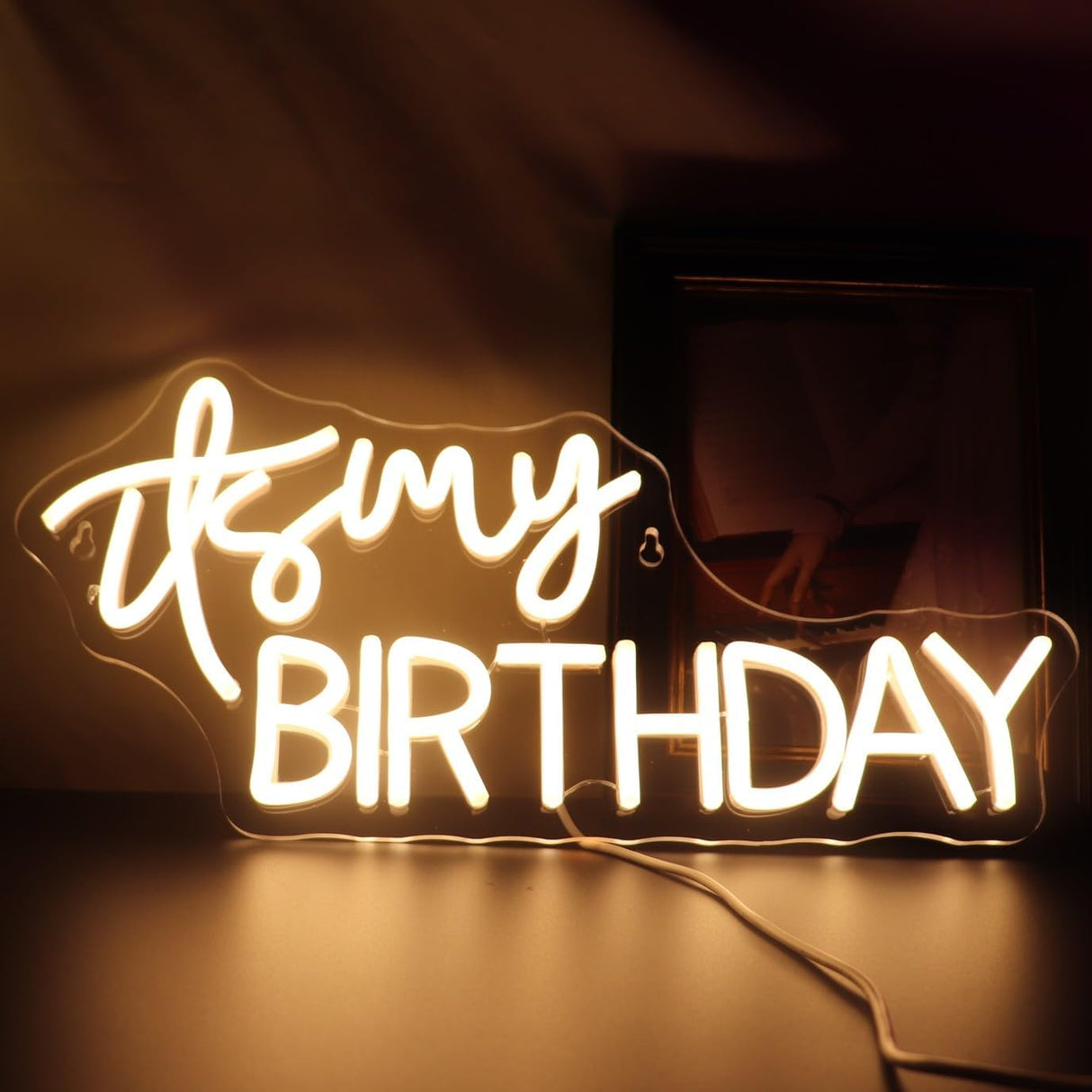 It's My Birthday Neon Sign USB Powered with Dimmer Switch Neon Lights for Room