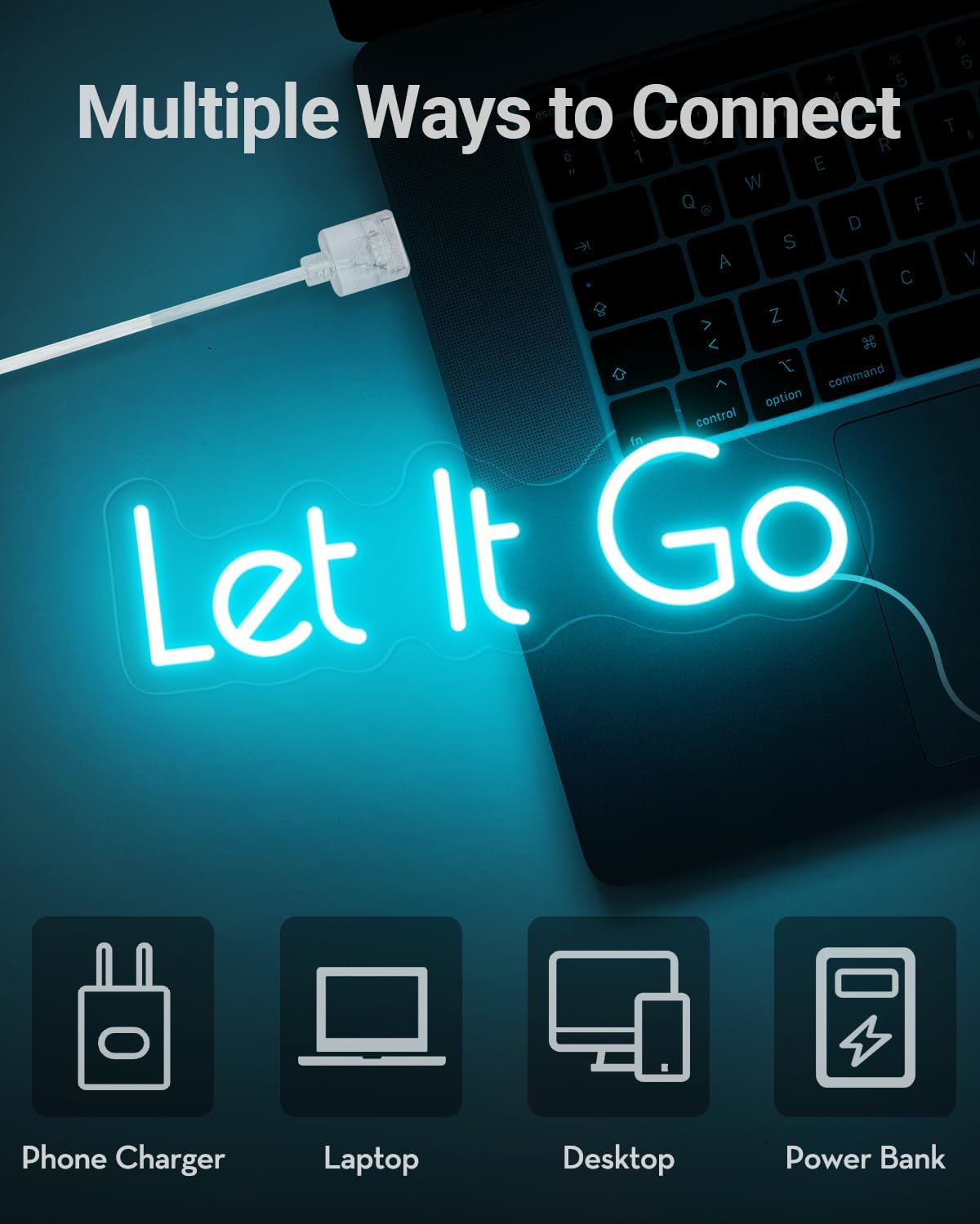 Let it Go Neon Sign for Party Wall Decor LED Sign, USB Powered