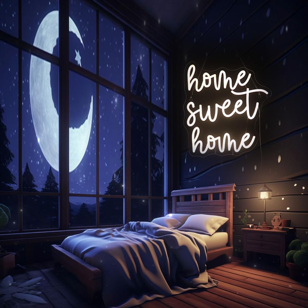 "Home Sweet Home" Neon Sign, Positive Quotes Decorative Neon Lights for Home