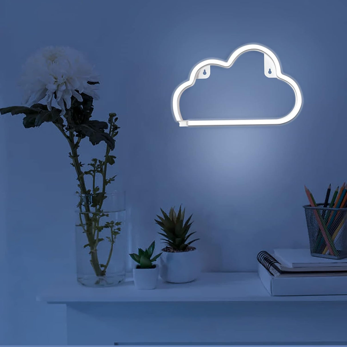 Cloud Neon Signs, LED Light for Wall Decor, Battery or USB Powered Sign Shaped Decoration Lights