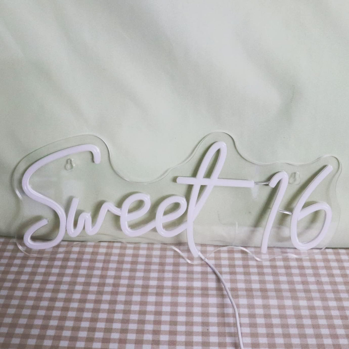 Sweet 16 Neon Sign USB Powered with Dimmer Switch Neon Lights for Girls Room Home Art Wall Decor