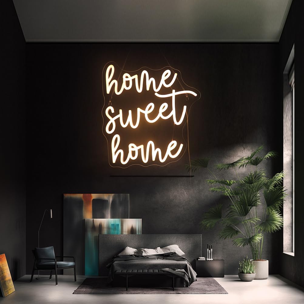 "Home Sweet Home" Neon Sign, Positive Quotes Decorative Neon Lights for Home