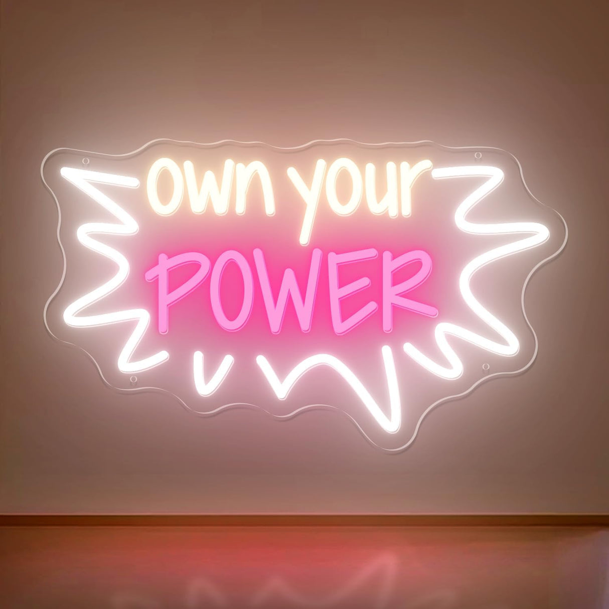 Neon Sign - 15"x9" Warm White Baby Pink LED Light for Bedroom Home Beauty